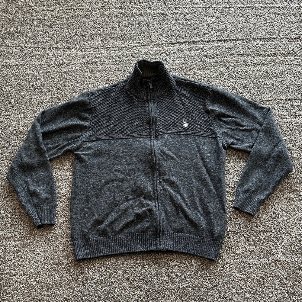 U.S. Polo Assn. Men's Charcoal Zip-Up Sweater